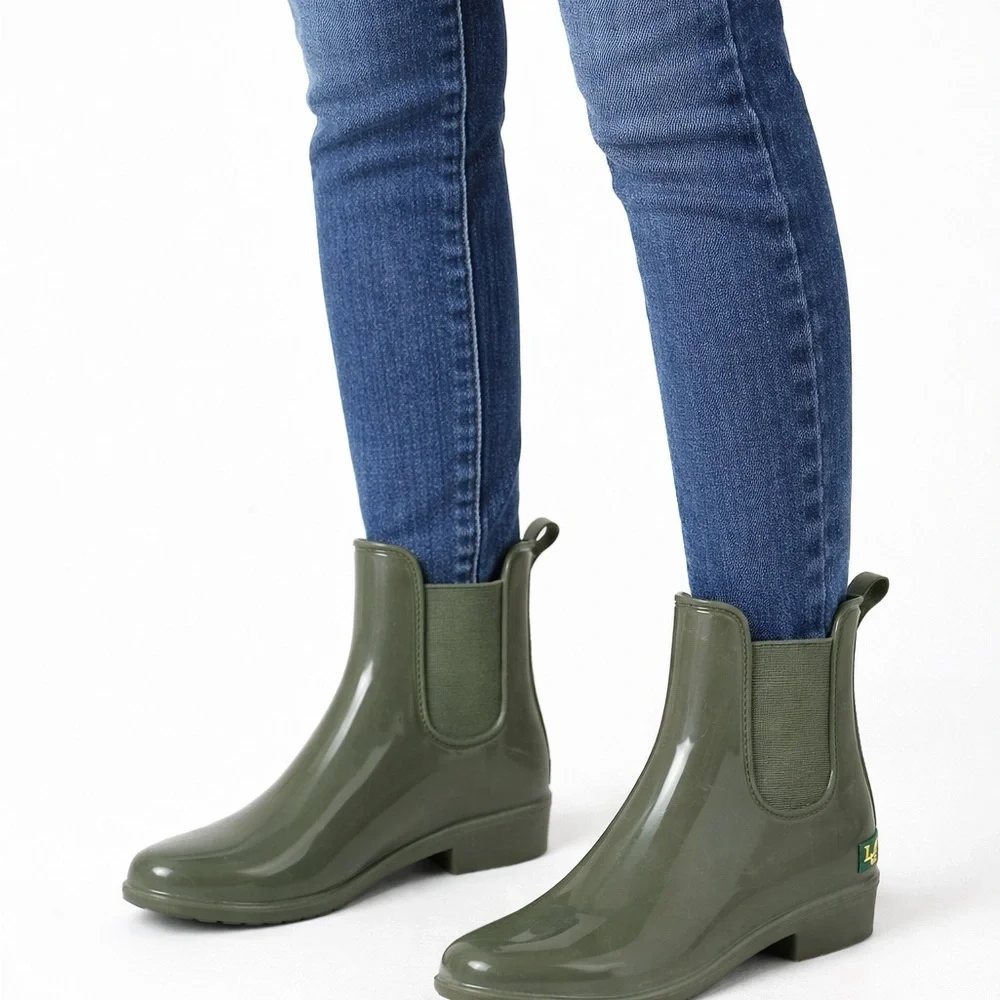 RALPH LAUREN 💚 Women’s Ankle Pull-On Classic Rain Boots (Size 7)